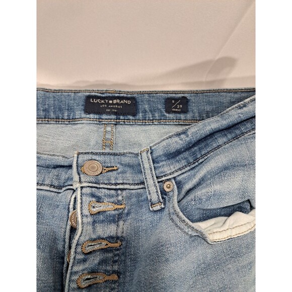 Lucky Brand 8/29 Bridgette High Rise Skinny Ankle Jeans Button Fly Distressed - Picture 2 of 8